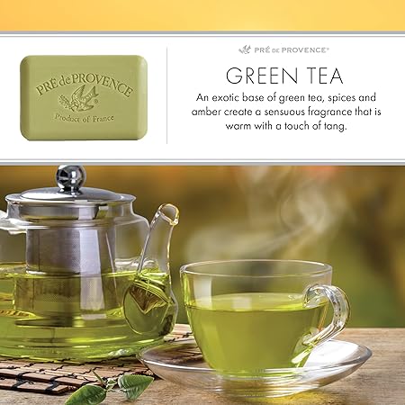 green tea scent soap, relaxing pre de provence soap, pre de provence green tea soap, 
