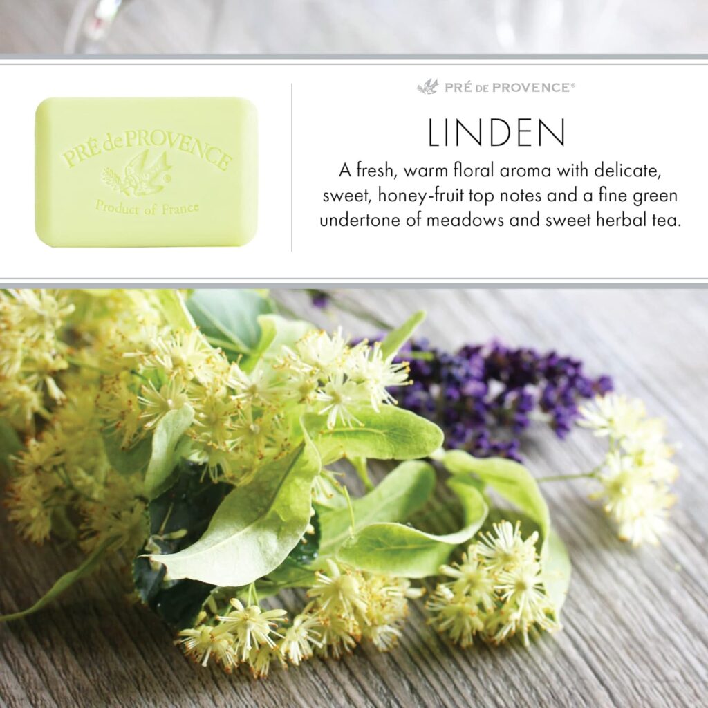 linden pre de provence soap, linden blossoms soap, quad milled linden soap